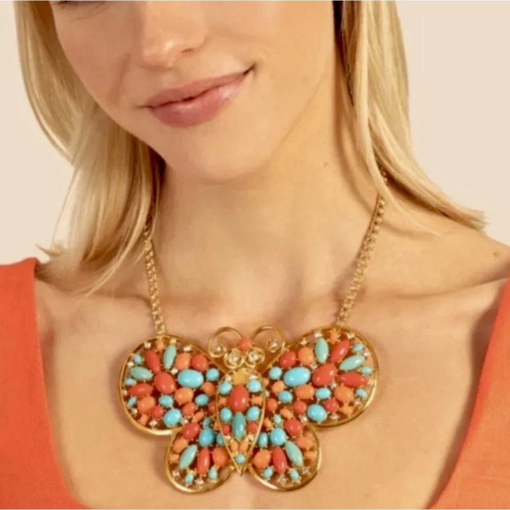 Vintage Rare Kenneth Jay Lane KJL Butterfly Necklace New